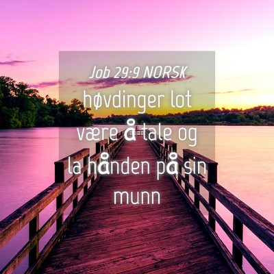 Picture 04 - Job 29:9 NORSK - høvdinger lot være å tale og la hånden på - Bible Verse Picture