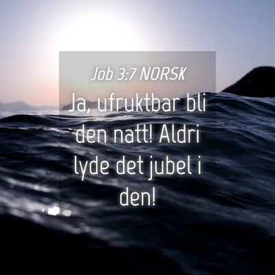 Picture 04 - Job 3:7 NORSK - Ja, ufruktbar bli den natt! Aldri lyde det jubel - Bible Verse Picture