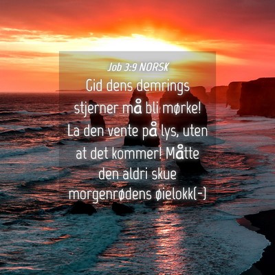 Picture 04 - Job 3:9 NORSK - Gid dens demrings stjerner må bli mørke! La den - Bible Verse Picture