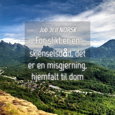 Picture 04 - Job 31:11 NORSK - For slikt er en skjenselsdåd, det er en - Bible Verse Picture