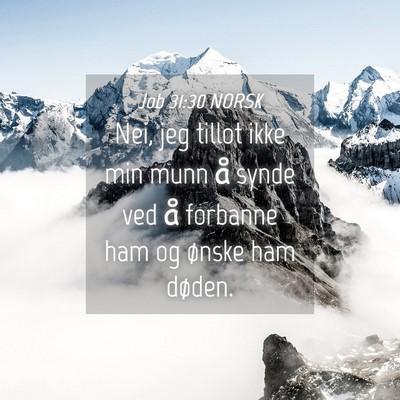 Picture 04 - Job 31:30 NORSK - Nei, jeg tillot ikke min munn å synde ved å - Bible Verse Picture