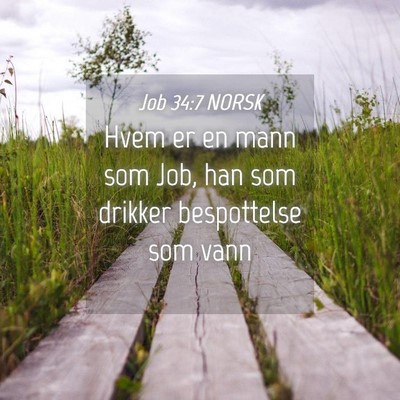 Picture 04 - Job 34:7 NORSK - Hvem er en mann som Job, han som drikker - Bible Verse Picture