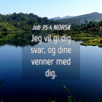 Picture 04 - Job 35:4 NORSK - Jeg vil gi dig svar, og dine venner med - Bible Verse Picture