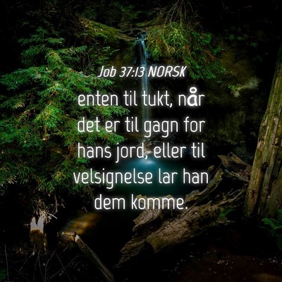 Picture 04 - Job 37:13 NORSK - enten til tukt, når det er til gagn for hans - Bible Verse Picture