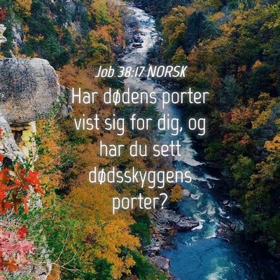 Picture 04 - Job 38:17 NORSK - Har dødens porter vist sig for dig, og har du - Bible Verse Picture