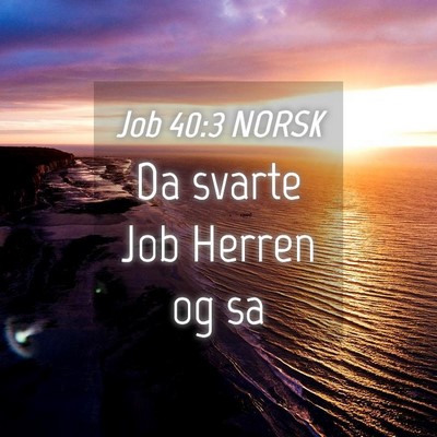 Picture 04 - Job 40:3 NORSK - Da svarte Job Herren og - Bible Verse Picture