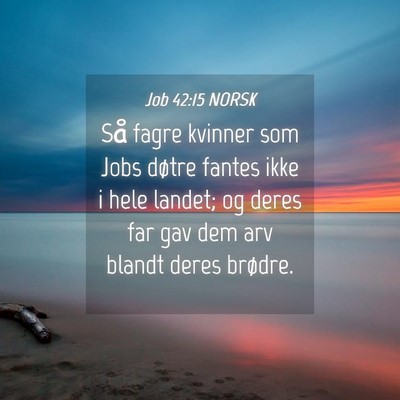 Picture 04 - Job 42:15 NORSK - Så fagre kvinner som Jobs døtre fantes ikke i - Bible Verse Picture