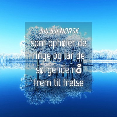 Picture 04 - Job 5:11 NORSK - som ophøier de ringe og lar de sørgende nå - Bible Verse Picture