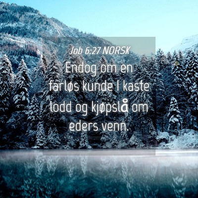 Picture 04 - Job 6:27 NORSK - Endog om en farløs kunde I kaste lodd og - Bible Verse Picture