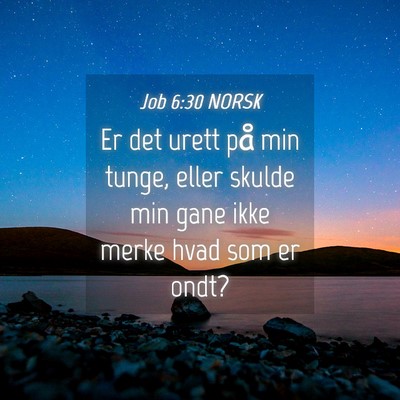 Picture 04 - Job 6:30 NORSK - Er det urett på min tunge, eller skulde min gane - Bible Verse Picture