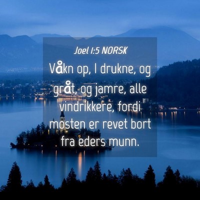 Picture 04 - Joel 1:5 NORSK - Våkn op, I drukne, og gråt, og jamre, alle - Bible Verse Picture