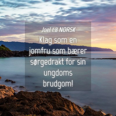 Picture 04 - Joel 1:8 NORSK - Klag som en jomfru som bærer sørgedrakt for sin - Bible Verse Picture