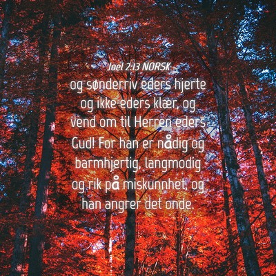 Picture 04 - Joel 2:13 NORSK - og sønderriv eders hjerte og ikke eders klær, - Bible Verse Picture