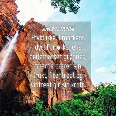 Picture 04 - Joel 2:22 NORSK - Frykt ikke, I markens dyr! For ørkenens - Bible Verse Picture