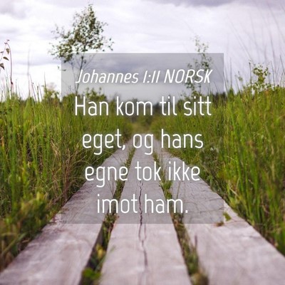 Picture 04 - Johannes 1:11 NORSK - Han kom til sitt eget, og hans egne tok ikke imot - Bible Verse Picture