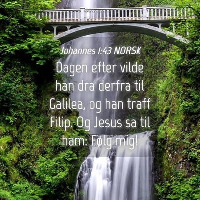 Picture 04 - Johannes 1:43 NORSK - Dagen efter vilde han dra derfra til Galilea, og - Bible Verse Picture