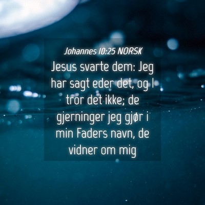 Picture 04 - Johannes 10:25 NORSK - Jesus svarte dem: Jeg har sagt eder det, og I - Bible Verse Picture