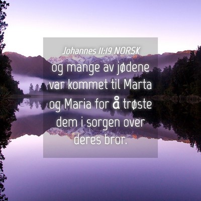 Picture 04 - Johannes 11:19 NORSK - og mange av jødene var kommet til Marta og Maria - Bible Verse Picture