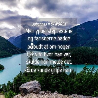 Picture 04 - Johannes 11:57 NORSK - Men yppersteprestene og fariseerne hadde påbudt - Bible Verse Picture