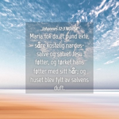 Picture 04 - Johannes 12:3 NORSK - Maria tok da et pund ekte, såre kostelig - Bible Verse Picture