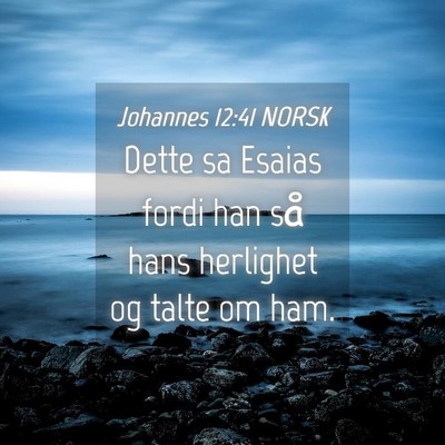 Picture 04 - Johannes 12:41 NORSK - Dette sa Esaias fordi han så hans herlighet og - Bible Verse Picture