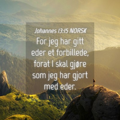 Picture 04 - Johannes 13:15 NORSK - For jeg har gitt eder et forbillede, forat I skal - Bible Verse Picture
