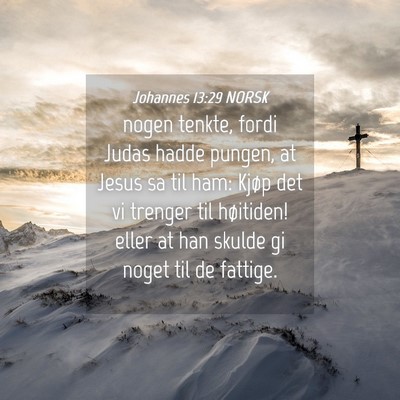 Picture 04 - Johannes 13:29 NORSK - nogen tenkte, fordi Judas hadde pungen, at Jesus - Bible Verse Picture