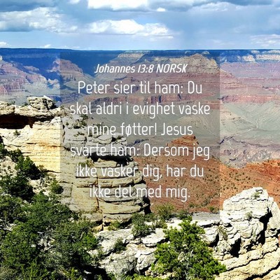 Picture 04 - Johannes 13:8 NORSK - Peter sier til ham: Du skal aldri i evighet vaske - Bible Verse Picture