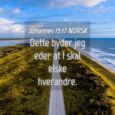 Picture 04 - Johannes 15:17 NORSK - Dette byder jeg eder at I skal elske - Bible Verse Picture