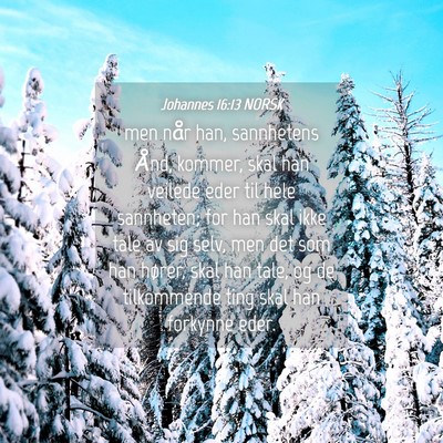 Picture 04 - Johannes 16:13 NORSK - men når han, sannhetens Ånd, kommer, skal han - Bible Verse Picture