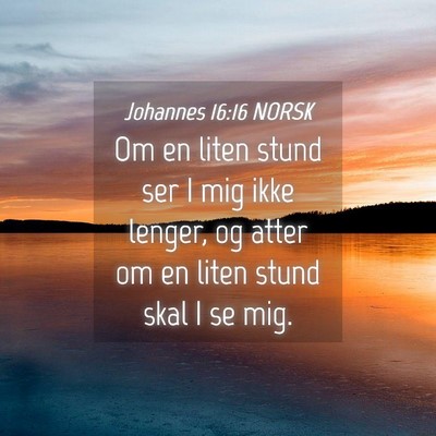 Picture 04 - Johannes 16:16 NORSK - Om en liten stund ser I mig ikke lenger, og atter - Bible Verse Picture