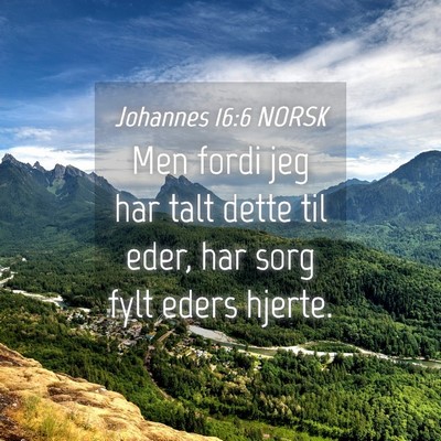 Picture 04 - Johannes 16:6 NORSK - Men fordi jeg har talt dette til eder, har sorg - Bible Verse Picture