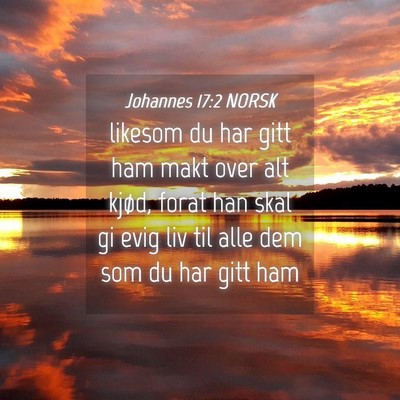 Picture 04 - Johannes 17:2 NORSK - likesom du har gitt ham makt over alt kjød, - Bible Verse Picture