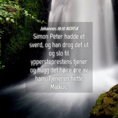 Picture 04 - Johannes 18:10 NORSK - Simon Peter hadde et sverd, og han drog det ut og - Bible Verse Picture
