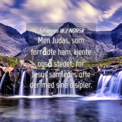 Picture 04 - Johannes 18:2 NORSK - Men Judas, som forrådte ham, kjente også - Bible Verse Picture