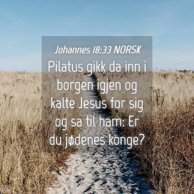 Picture 04 - Johannes 18:33 NORSK - Pilatus gikk da inn i borgen igjen og kalte Jesus - Bible Verse Picture