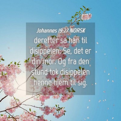 Picture 04 - Johannes 19:27 NORSK - derefter sa han til disippelen: Se, det er din - Bible Verse Picture