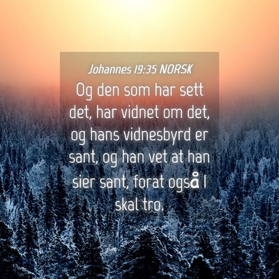 Picture 04 - Johannes 19:35 NORSK - Og den som har sett det, har vidnet om det, og - Bible Verse Picture