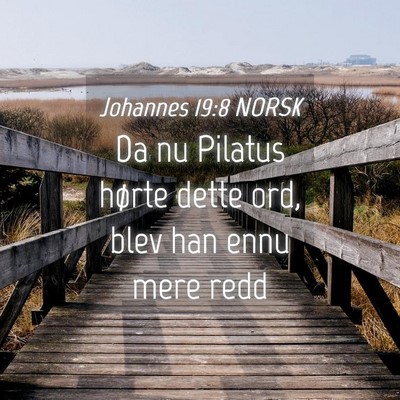 Picture 04 - Johannes 19:8 NORSK - Da nu Pilatus hørte dette ord, blev han ennu - Bible Verse Picture