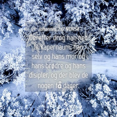 Picture 04 - Johannes 2:12 NORSK - Derefter drog han ned til Kapernaum, han selv og - Bible Verse Picture