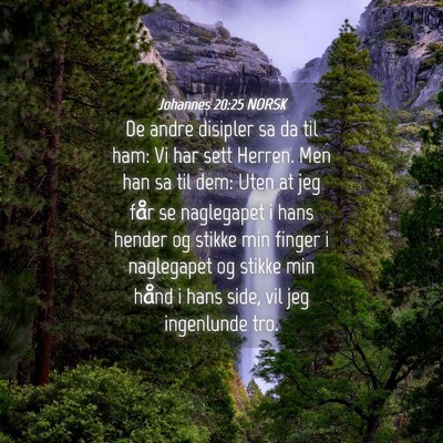 Picture 04 - Johannes 20:25 NORSK - De andre disipler sa da til ham: Vi har sett - Bible Verse Picture