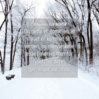Picture 04 - Johannes 3:19 NORSK - Og dette er dommen, at lyset er kommet til - Bible Verse Picture