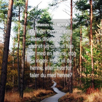 Picture 04 - Johannes 4:27 NORSK - Og i det samme kom hans disipler, og de undret - Bible Verse Picture