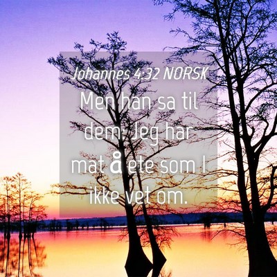 Picture 04 - Johannes 4:32 NORSK - Men han sa til dem: Jeg har mat å ete som I ikke - Bible Verse Picture