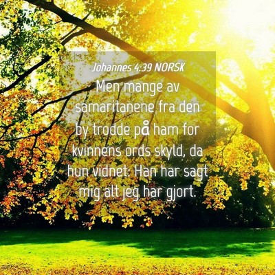 Picture 04 - Johannes 4:39 NORSK - Men mange av samaritanene fra den by trodde på - Bible Verse Picture