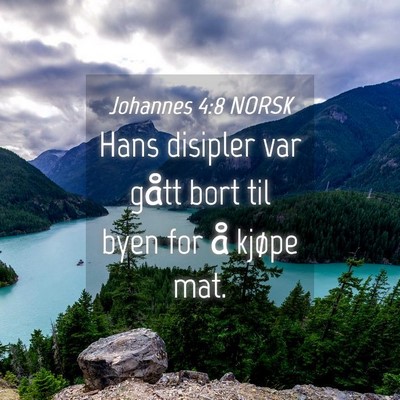 Picture 04 - Johannes 4:8 NORSK - Hans disipler var gått bort til byen for å - Bible Verse Picture