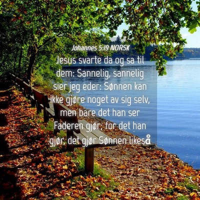 Picture 04 - Johannes 5:19 NORSK - Jesus svarte da og sa til dem: Sannelig, sannelig - Bible Verse Picture