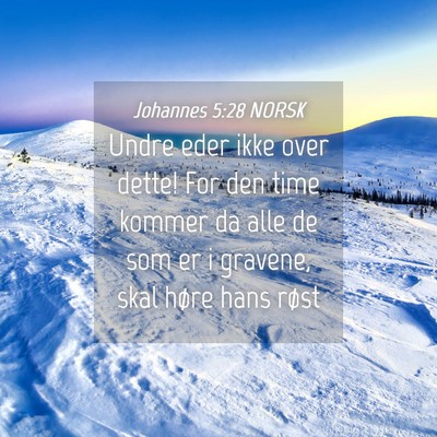 Picture 04 - Johannes 5:28 NORSK - Undre eder ikke over dette! For den time kommer - Bible Verse Picture
