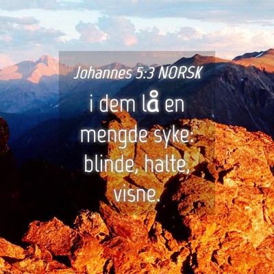 Picture 04 - Johannes 5:3 NORSK - i dem lå en mengde syke: blinde, halte, - Bible Verse Picture
