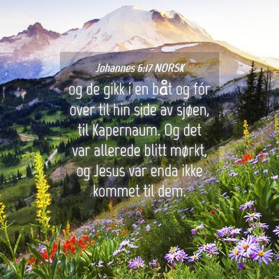 Picture 04 - Johannes 6:17 NORSK - og de gikk i en båt og fór over til hin side av - Bible Verse Picture